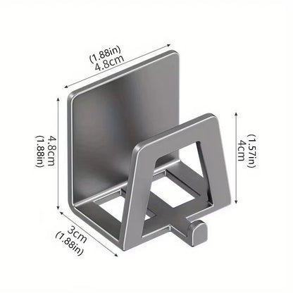 Stainless Steel Adhesive Sponge Holder – Rustproof Sink Caddy Organizer for Fast Drying