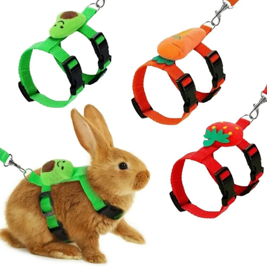 Rabbit Cat Harness and Leash Set Adjustable Pet Lead for Small Animals