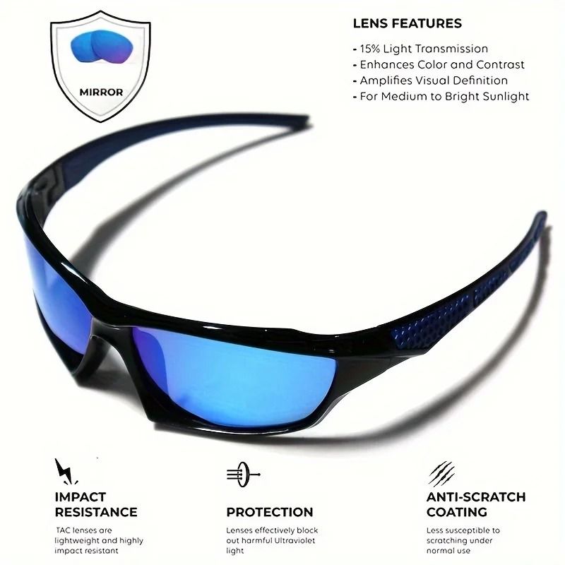 Sports Polarized Sunglasses Lightweight Night Vision for Men Cycling Driving Fishing