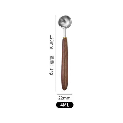 Walnut Wood Premium 25 ml Coffee Scoop – Long Handle Stainless Steel Measuring Spoon