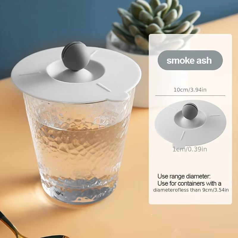 Heat-Resistant Silicone Universal Cup Lid with Spoon Holder and Anti-Dust Cover