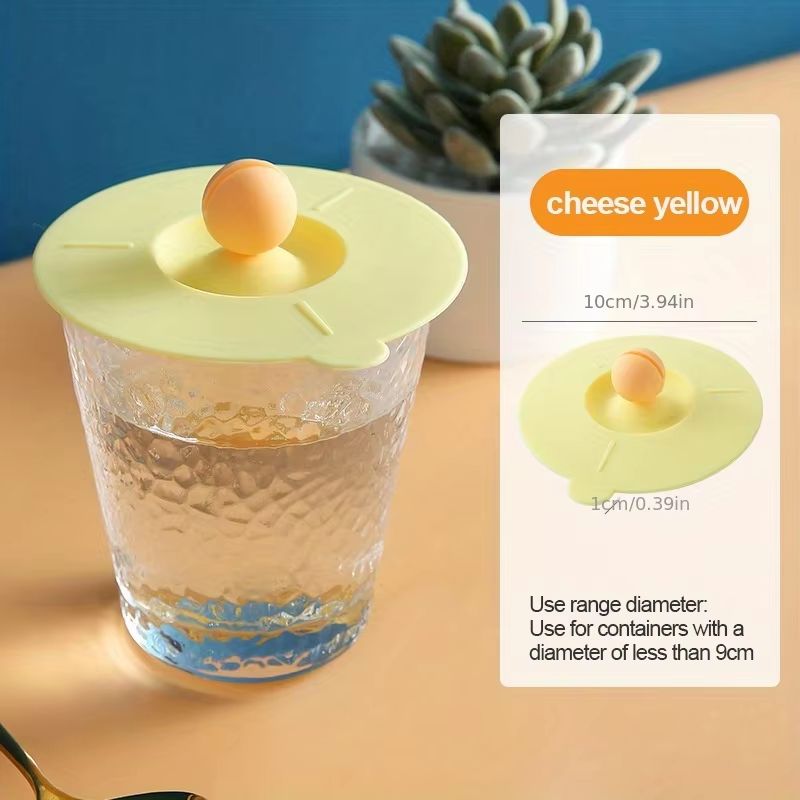 Heat-Resistant Silicone Universal Cup Lid with Spoon Holder and Anti-Dust Cover