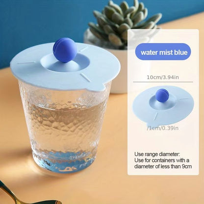 Heat-Resistant Silicone Universal Cup Lid with Spoon Holder and Anti-Dust Cover