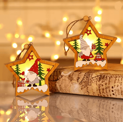 Festive Glow LED Christmas Pendant Ornament Set