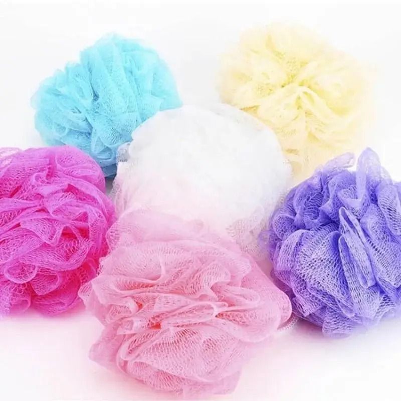 Bath and Shower Mesh Loofah Puff Set – 10 Piece Random Color Pack