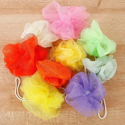Bath and Shower Mesh Loofah Puff Set – 10 Piece Random Color Pack