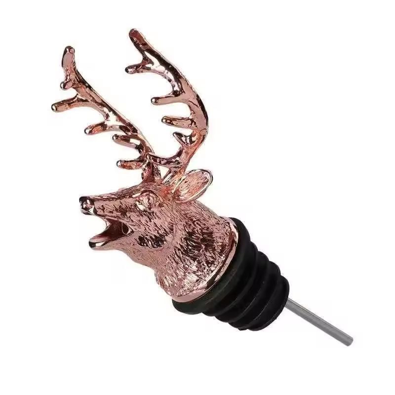Elegant Deer Head Stainless Steel Wine & Champagne Bottle Stopper – Vacuum Seal Bar Accessory