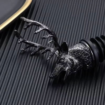 Elegant Deer Head Stainless Steel Wine & Champagne Bottle Stopper – Vacuum Seal Bar Accessory