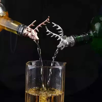 Elegant Deer Head Stainless Steel Wine & Champagne Bottle Stopper – Vacuum Seal Bar Accessory