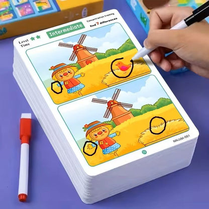 Interactive Training Card Set – Observation, Logic & Thinking Skill Development Puzzle Cards for Kids