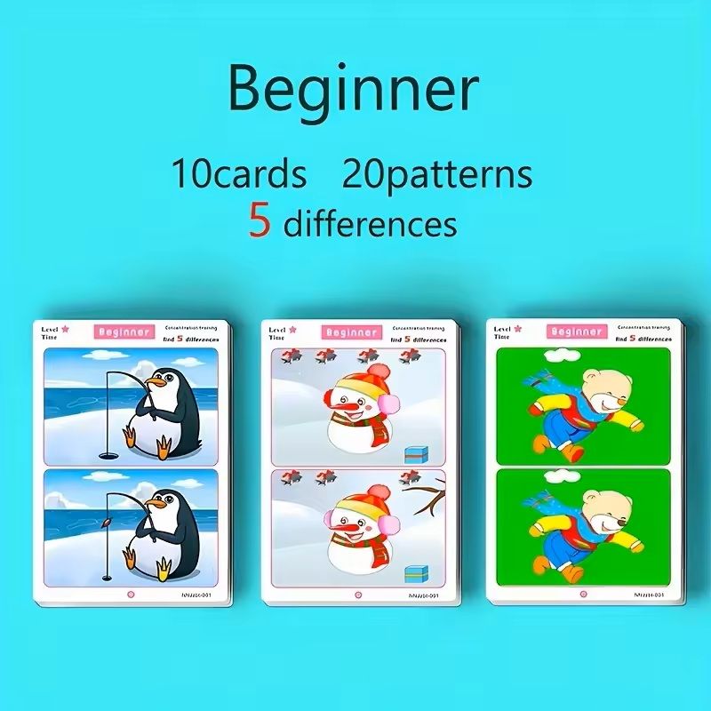 Interactive Training Card Set – Observation, Logic & Thinking Skill Development Puzzle Cards for Kids