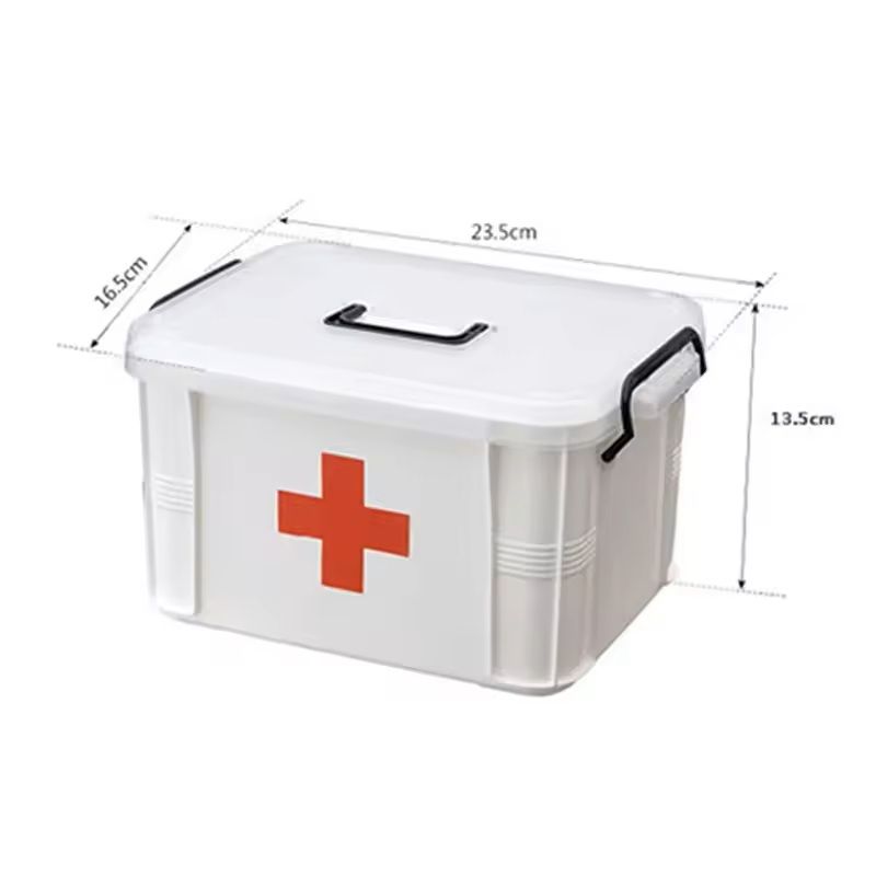 Double-Layer First Aid Storage Box – Portable Medicine Organizer for Home Emergency Use