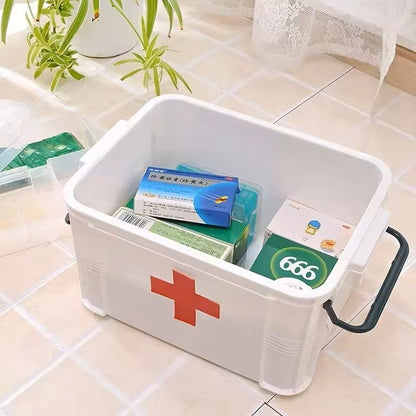Double-Layer First Aid Storage Box – Portable Medicine Organizer for Home Emergency Use