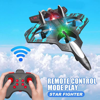 RC Fighter Jet Drone Mini Remote Control Stunt Airplane With LED Lights