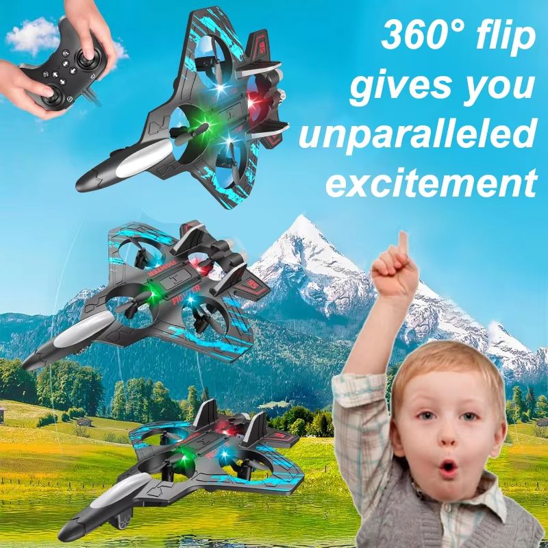 RC Fighter Jet Drone Mini Remote Control Stunt Airplane With LED Lights