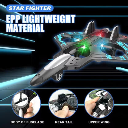 RC Fighter Jet Drone Mini Remote Control Stunt Airplane With LED Lights