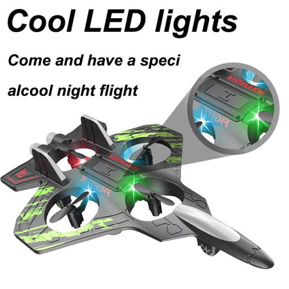 RC Fighter Jet Drone Mini Remote Control Stunt Airplane With LED Lights