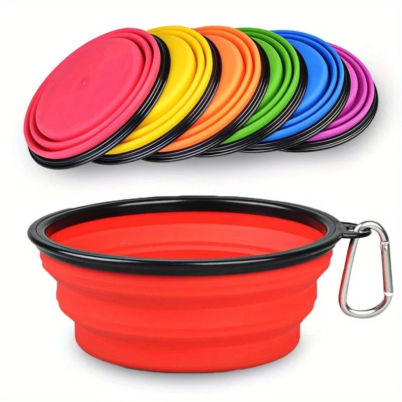Dog Folding Travel Bowl Portable Silicone Food And Water Bowl For Outdoor Use