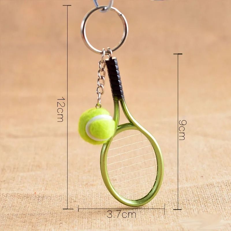 Mini Tennis Racket Pendant Keychain Cute Sport Bag Charm For Teenager Fan