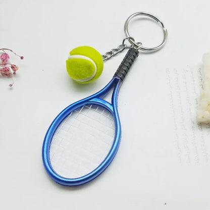 Mini Tennis Racket Pendant Keychain Cute Sport Bag Charm For Teenager Fan