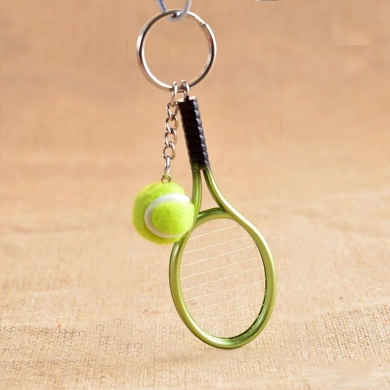 Mini Tennis Racket Pendant Keychain Cute Sport Bag Charm For Teenager Fan