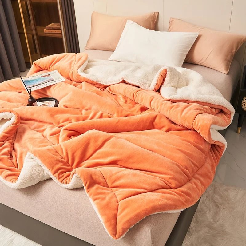 Super Soft Imitation Lambswool Blanket Autumn Winter Double Queen Blanket