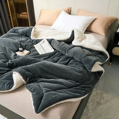 Super Soft Imitation Lambswool Blanket Autumn Winter Double Queen Blanket