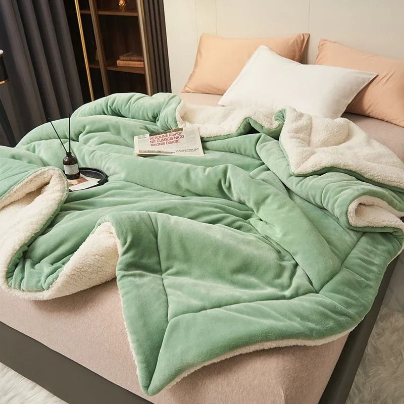 Super Soft Imitation Lambswool Blanket Autumn Winter Double Queen Blanket