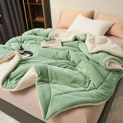 Super Soft Imitation Lambswool Blanket Autumn Winter Double Queen Blanket