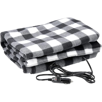 Heated Fleece Travel Throw, Premium Cozy Car Heating Blanket, Constant Temperature Heating Blanket, Safety Timer