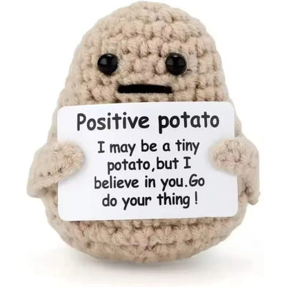 Funny Crochet Emotional Support Coffee Doll Handmade Knitted Ornament