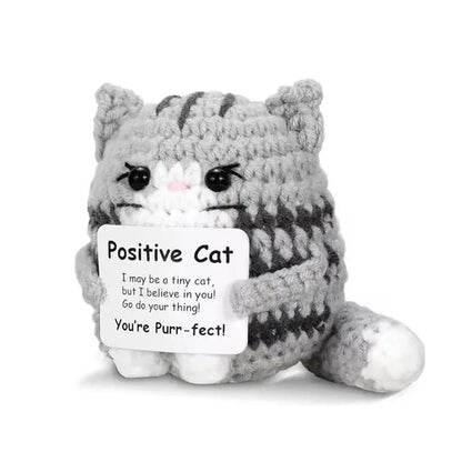 Funny Crochet Emotional Support Coffee Doll Handmade Knitted Ornament