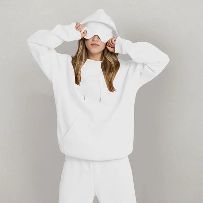 Unisex Hooded Sweatshirt with Built In Eye Mask Casual Long Sleeve Pullover
