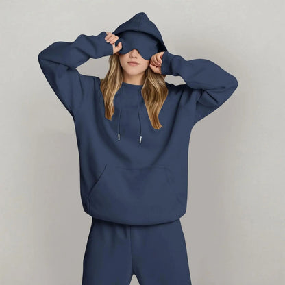Unisex Hooded Sweatshirt with Built In Eye Mask Casual Long Sleeve Pullover