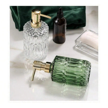 Glass Soap Dispenser, Refillable Pump Bottle, Home Bathroom Accessories, Liquid Soap Shower Gel Hand Soap Bottle