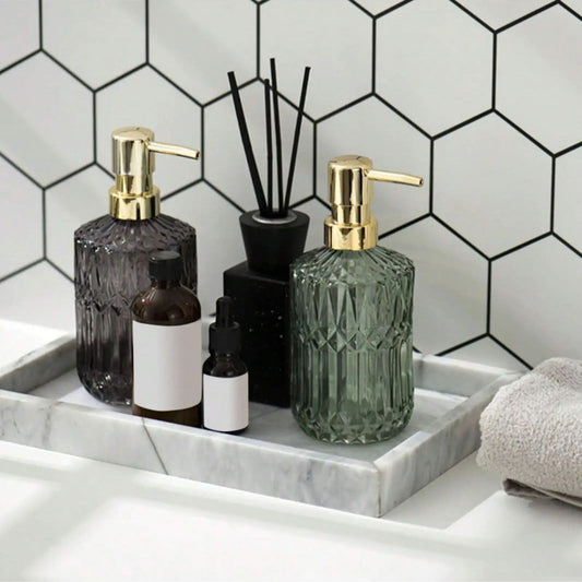 Glass Soap Dispenser, Refillable Pump Bottle, Home Bathroom Accessories, Liquid Soap Shower Gel Hand Soap Bottle