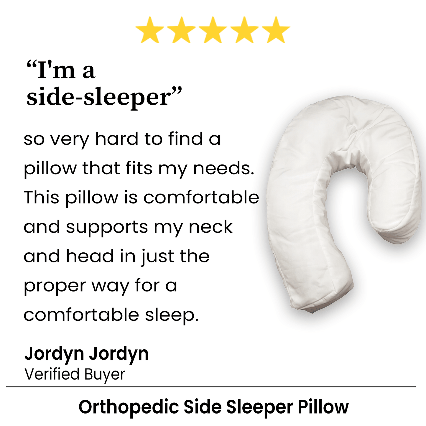 Orthopedic Side Sleeper Pillow With Ear Hole