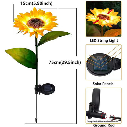 SunGlow Solar Sunflower Garden Lights – Realistic Outdoor Solar Sunflower Decor