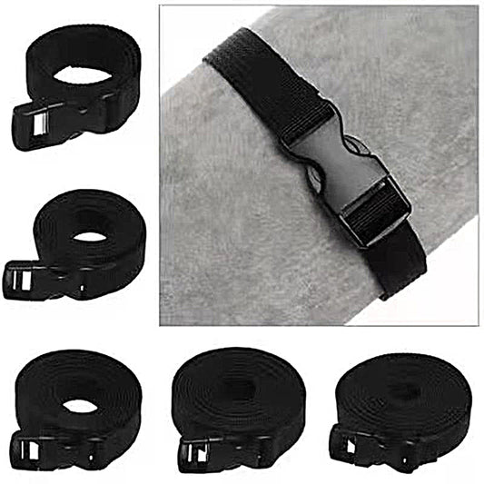 Travel Tied Nylon Cargo Tie Down, Black Luggage Lash Belt, Durable Strap With Cam Buckle, Travel Kits Outdoor Camping