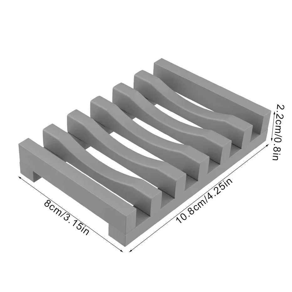 Hollow Design Bar Soap Dish, Flexible Silicone Soap Holder, Drainer Sponges Scrubber Display, Bathtub Kitchen Soap Saver
