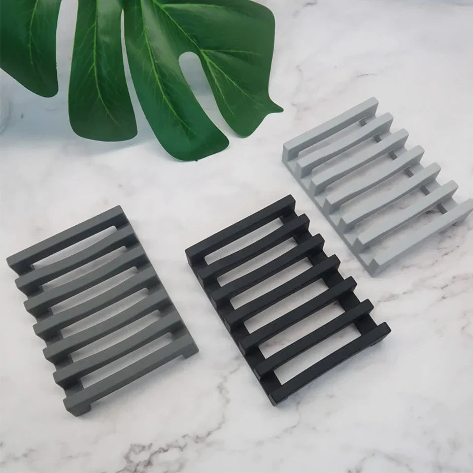 Hollow Design Bar Soap Dish, Flexible Silicone Soap Holder, Drainer Sponges Scrubber Display, Bathtub Kitchen Soap Saver