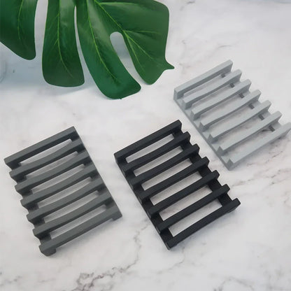 Hollow Design Bar Soap Dish, Flexible Silicone Soap Holder, Drainer Sponges Scrubber Display, Bathtub Kitchen Soap Saver