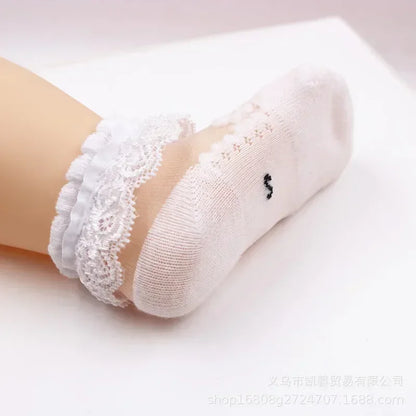 Ruffle Summer Baby Girl Socks, Toddler Lace Flower Socks, Mesh Socks for Little Girls