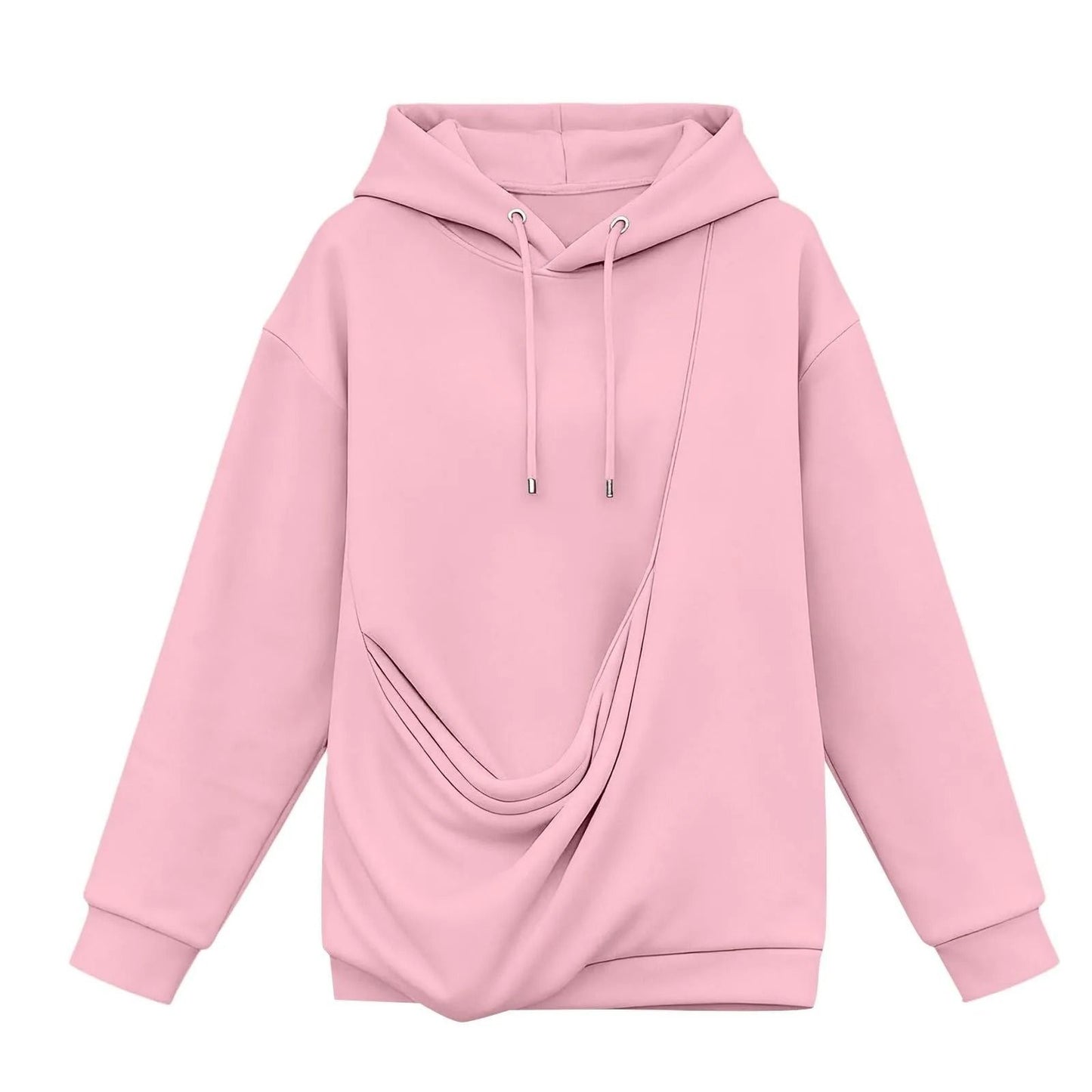 Autumn Winter Womens Hooded Sweatshirt with Pet Carrier Pocket Loose Fit Top