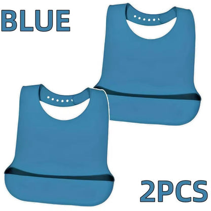 Large Silicone Adult Bib Waterproof Food Grade Bib with Pocket for Elderly Men and Women