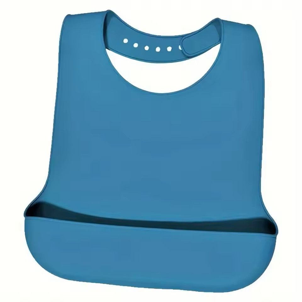 Large Silicone Adult Bib Waterproof Food Grade Bib with Pocket for Elderly Men and Women