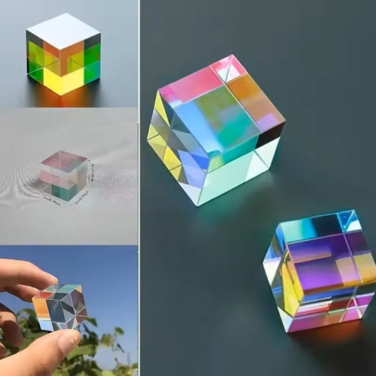 Optical Glass X Cube RGB Beam Splitter Prism for Science Experiments, Education & Classroom Physics
