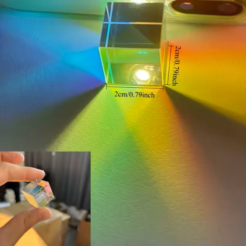 Optical Glass X Cube RGB Beam Splitter Prism for Science Experiments, Education & Classroom Physics