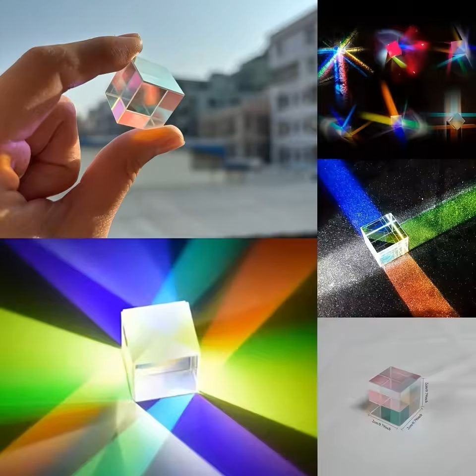 Optical Glass X Cube RGB Beam Splitter Prism for Science Experiments, Education & Classroom Physics