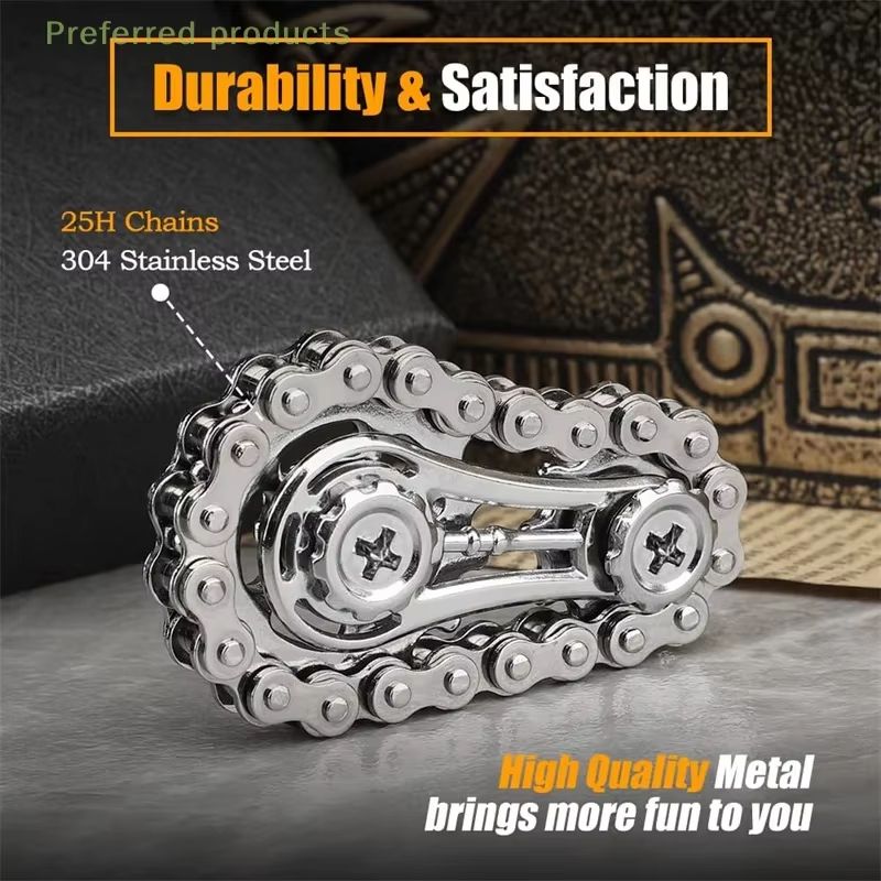 ChainDrive Mechanical Flywheel Metal Fidget Spinner for Anxiety Relief
